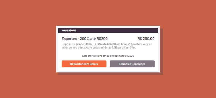 Bônus e promoções