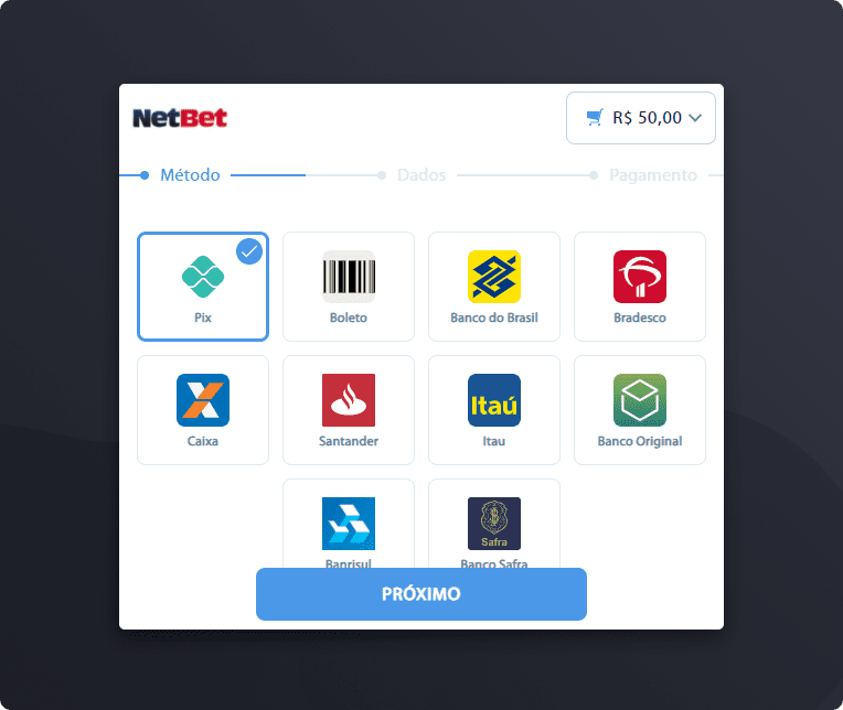 Finalizando Deposito Netbet