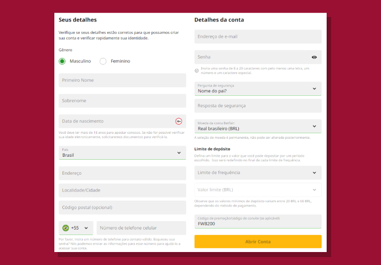 Dados Solicitados Betfair