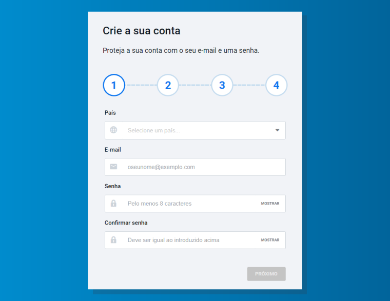 Criar Conta Pinnacle