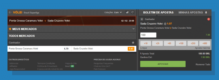 Finalizando Aposta