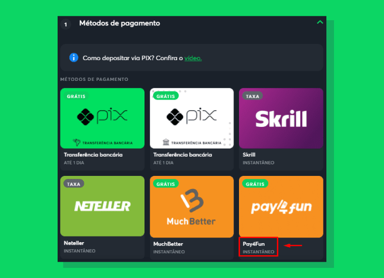 Metodo Deposito Sportsbet.io Pay4fun