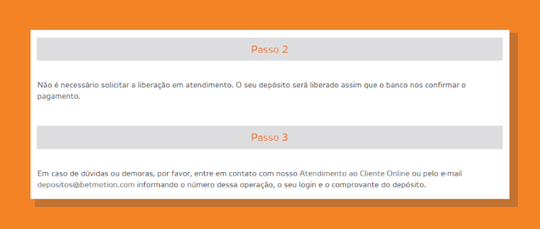 Finalizando Deposito Banco Itau