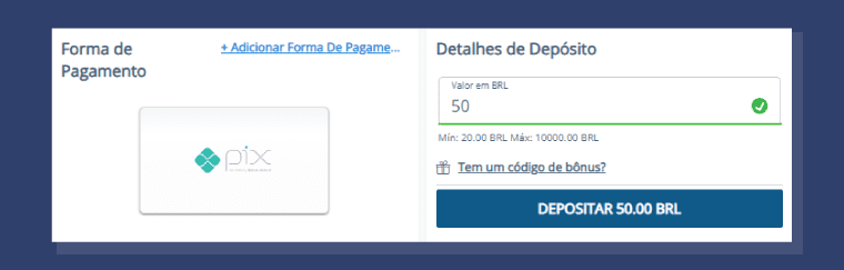 Depositando na Sportingbet via PIX