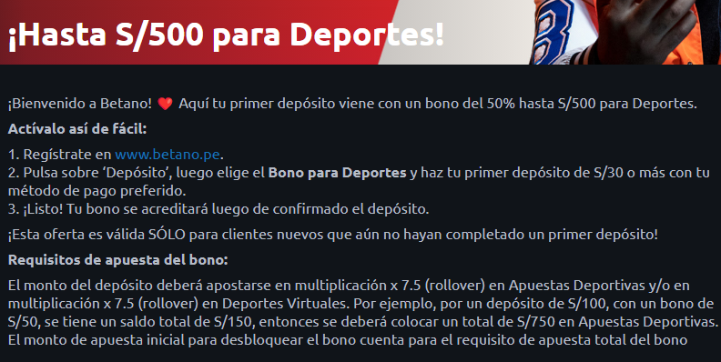 Terminos y condiciones del rollover en el bono de Betano