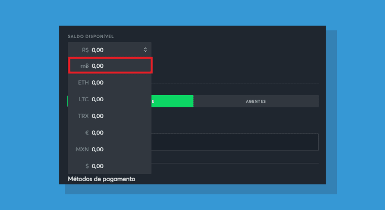 Selecionar Bitcoin Sportsbet.io