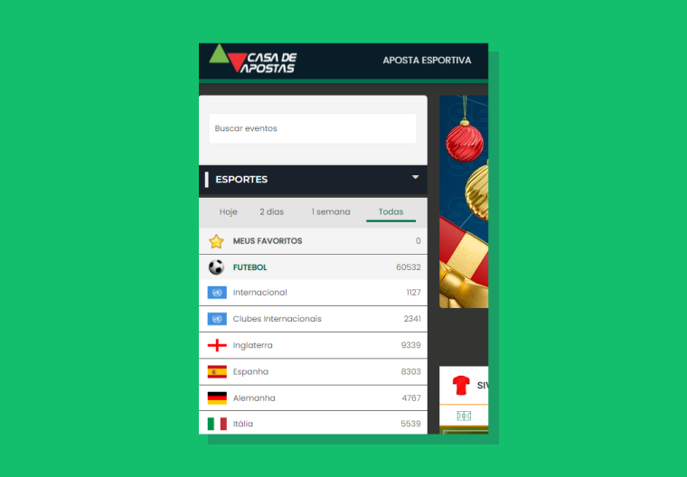 A navegação da Casa de Apostas.com