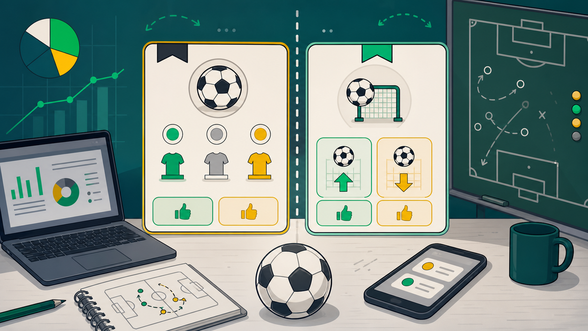Ilustração de mercados de resultado final e gols para comparação de odds esportivas.