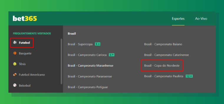 Localizando Jogo Copa Nordeste