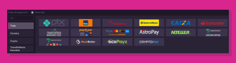 Ótima variedade de métodos para depositar na Vbet
