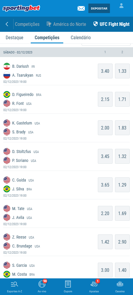 Apostas UFC na Sportingbet: o guia completo