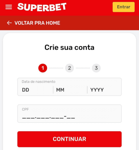 Como criar conta na Superbet?