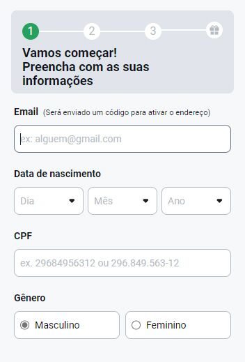 Preenchendo Cadastro Na Betano