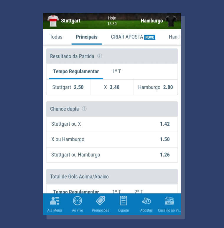 definir uma aposta no SportingBet app