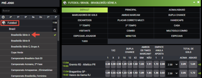 F12 Bet Esportes Futebol Brasileirao