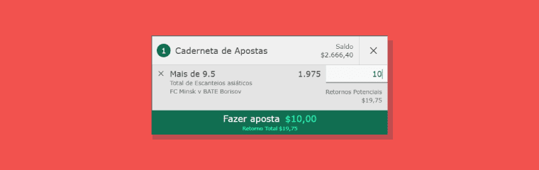 aposta seja vencedora