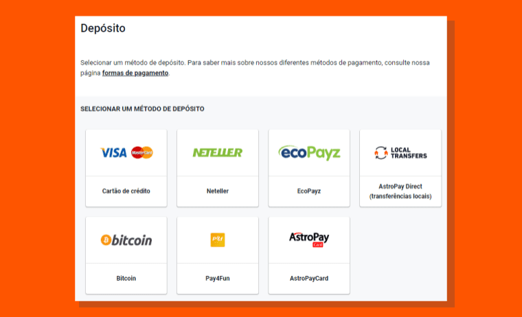 Escolher Metodo Deposito