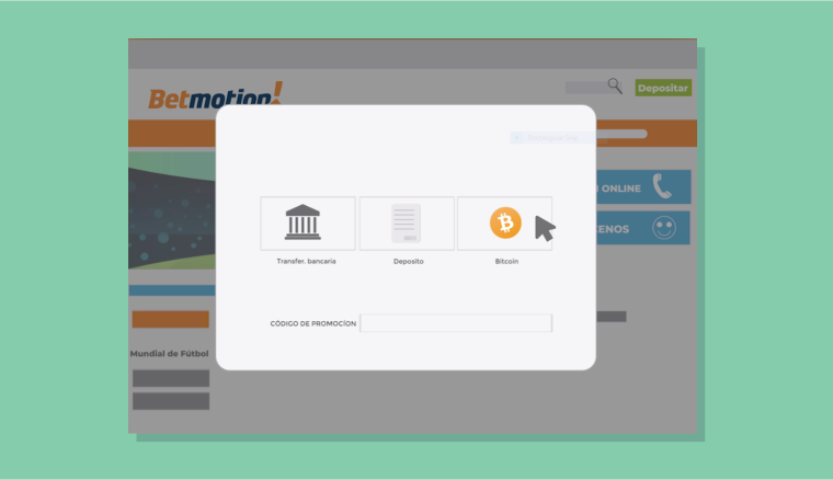 Depositando dinero en Betmotion