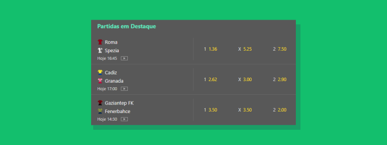 odds oferecidas