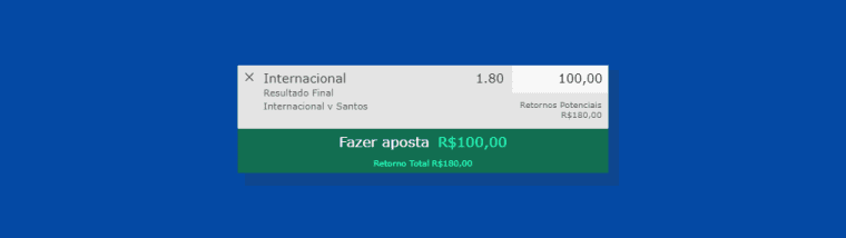 Finalizando a sua aposta na Bet365