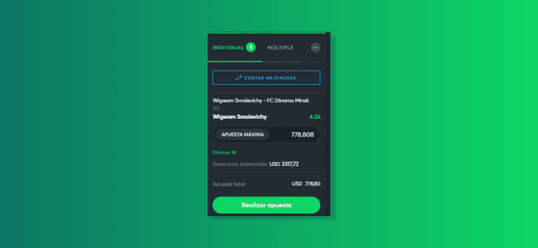 seleccionamos la apuesta