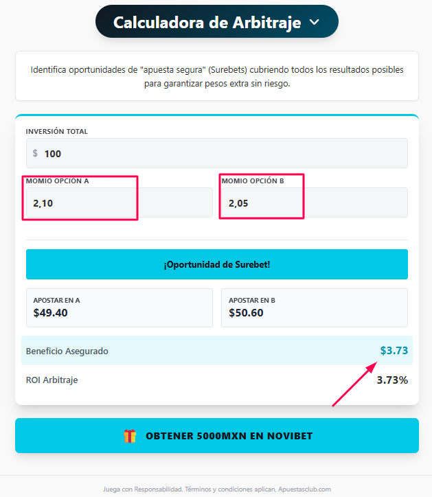 Calculadora de arbitraje
