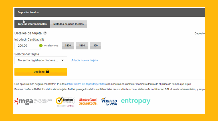 Como depositar en Betfair en soles peruanos