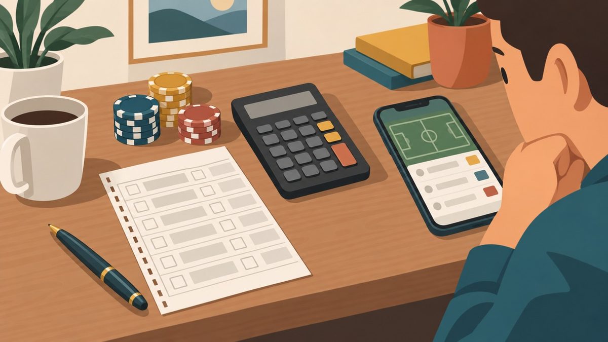 Boleta de apuesta junto a una calculadora que representa el rollover