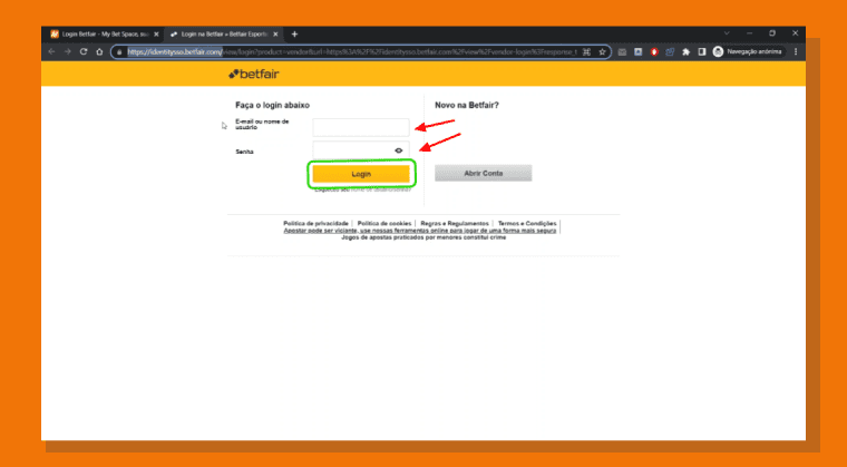 Login Betfair