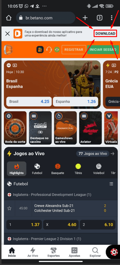 Download App Betano