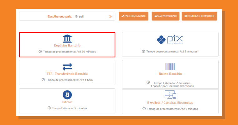 Deposito Bancario Betmotion Itau