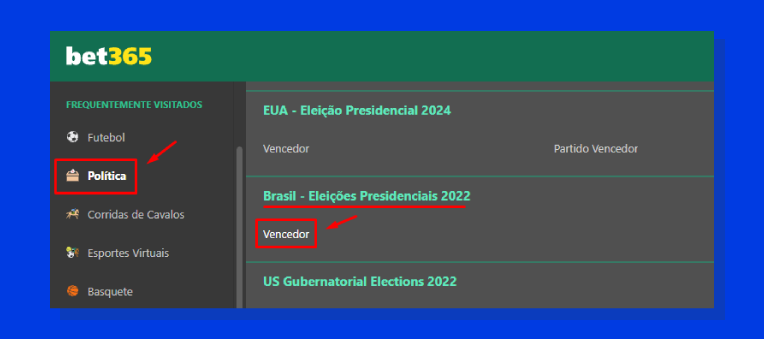 Mercado Politica Bet365