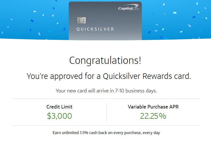 Capital One Quicksilver Rewards Card