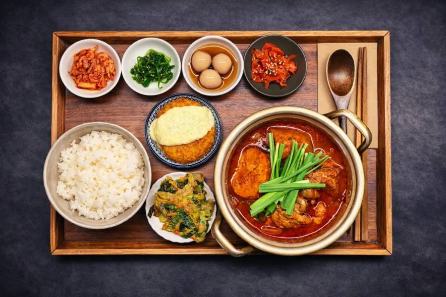 Gochujang Chicken Stew — spicy braised chicken with rice cakes at WATDA, Ponsonby