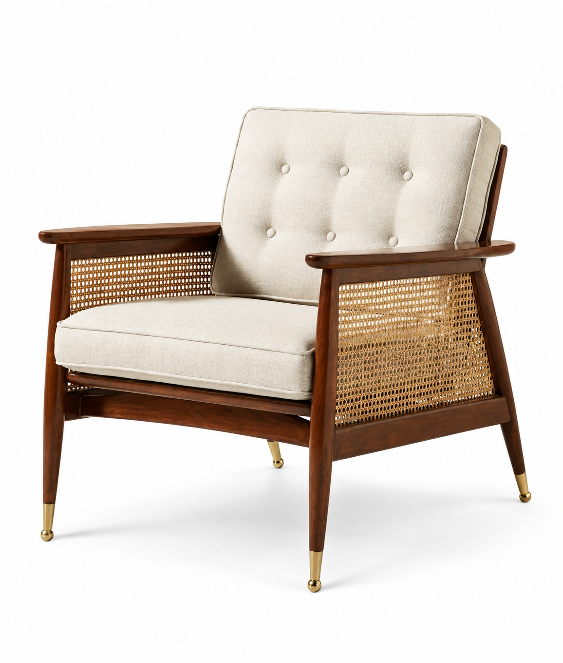 Cane Tufted Lounge Chair