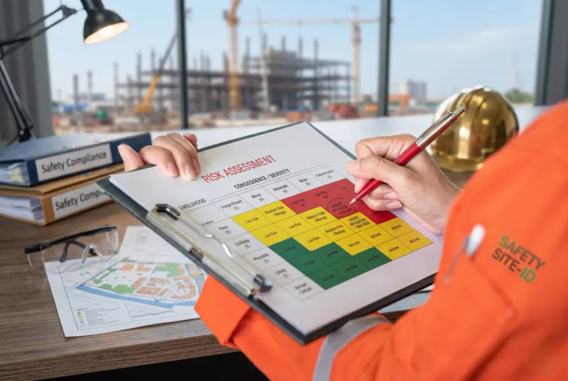Arbodeskundige op de werkvloer tijdens een RI&E-inventarisatie