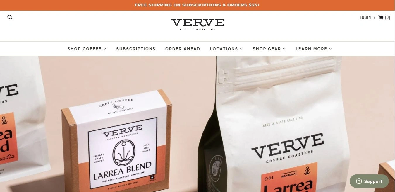 Subscription Website - Verve Coffee Roasters