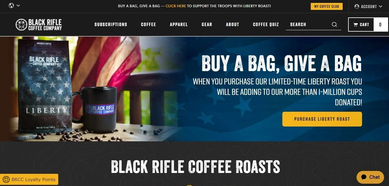 Subscription Website - Black Rifle Coffee Company