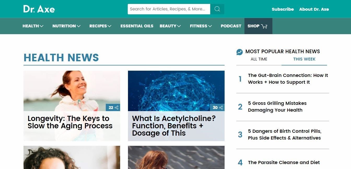 Subscription Website - Dr.Axe