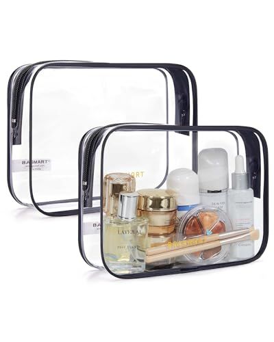 BAGSMART Clear Toiletry Bag, 2-Pack