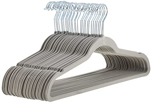 Gray slim velvet non-slip clothes hangers