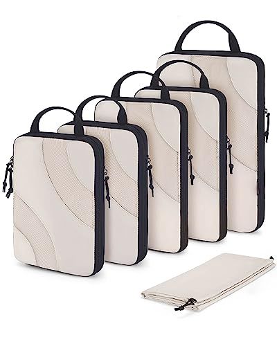 White opal BAGSMART six-piece compression packing cube set