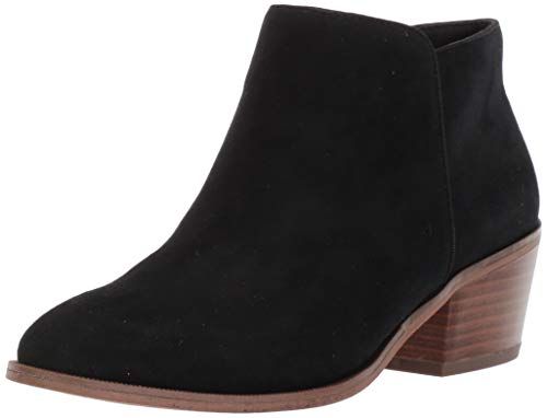 Amazon Essentials black microsuede low-heel ankle boots