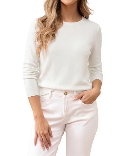 BAMBOO ISLAND off-white cotton crewneck sweater