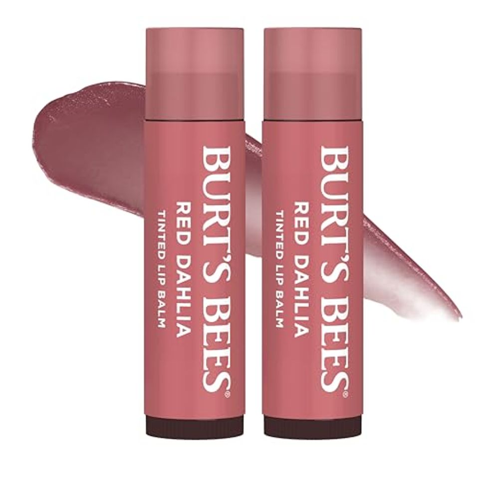 Two tubes of Burt's Bees Tinted Lip Balm in Red Dahlia