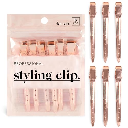 Six Kitsch Professional rose-gold alligator hair clips