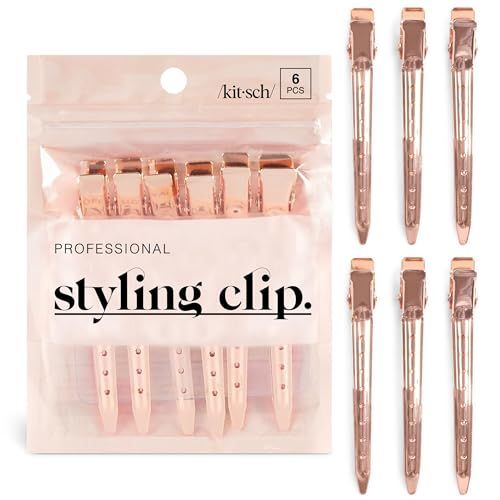 Six Kitsch Professional rose-gold alligator hair clips