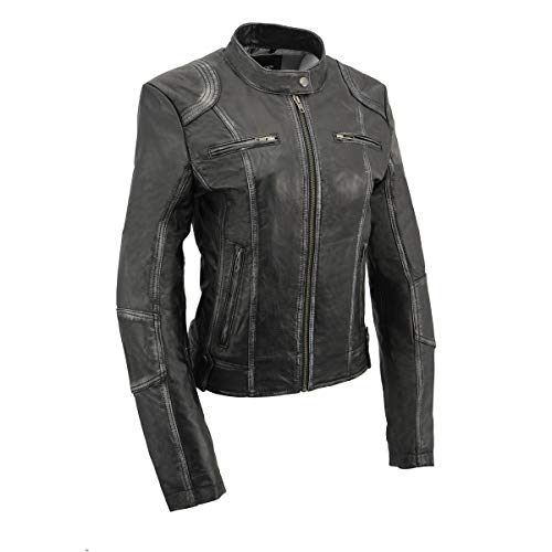 Milwaukee Leather women’s black sheepskin scuba-style jacket