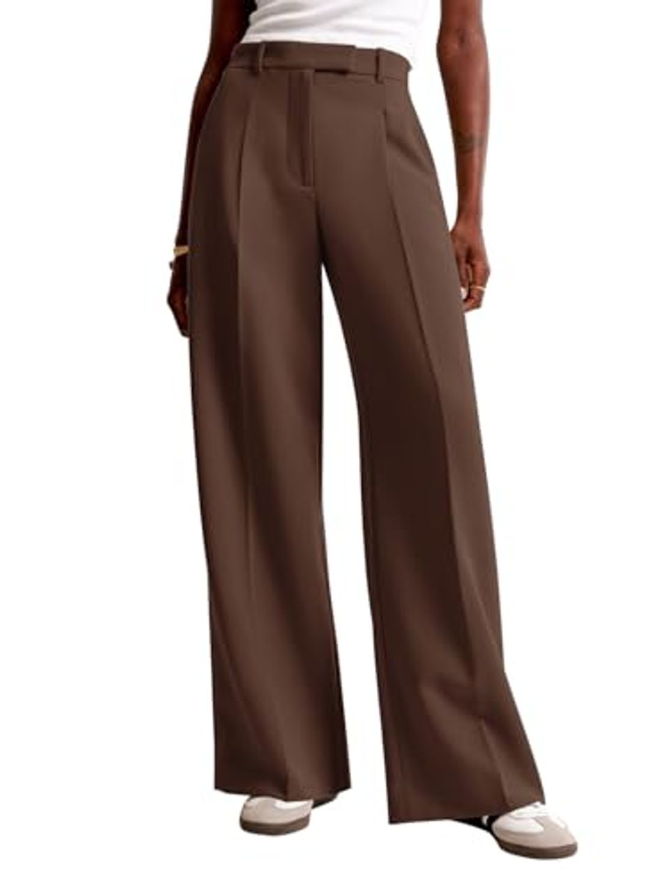 NIMIN Women’s Dark Brown Wide-Leg Trousers product image