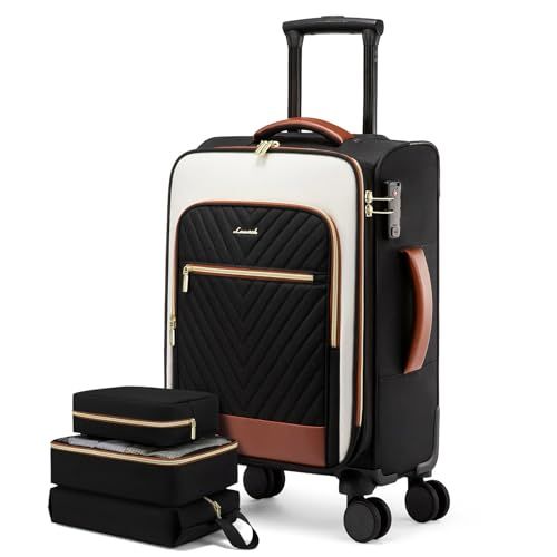 LOVEVOOK softside rolling carry-on suitcase